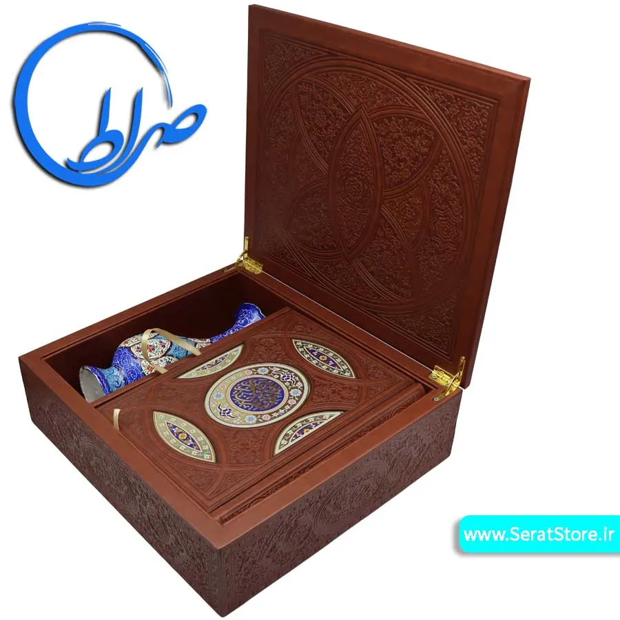 مجموعه نفیس قرآن با گلدان مینا