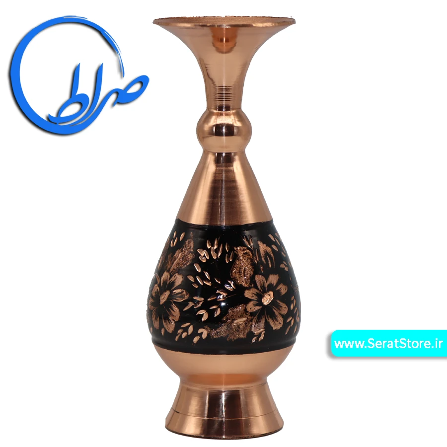 گلدان مسی با تراش الماس